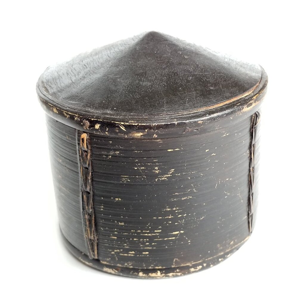 Antique bentwood storage box, Unusual Dark stained Tina Svepask - Picture 1 of 10